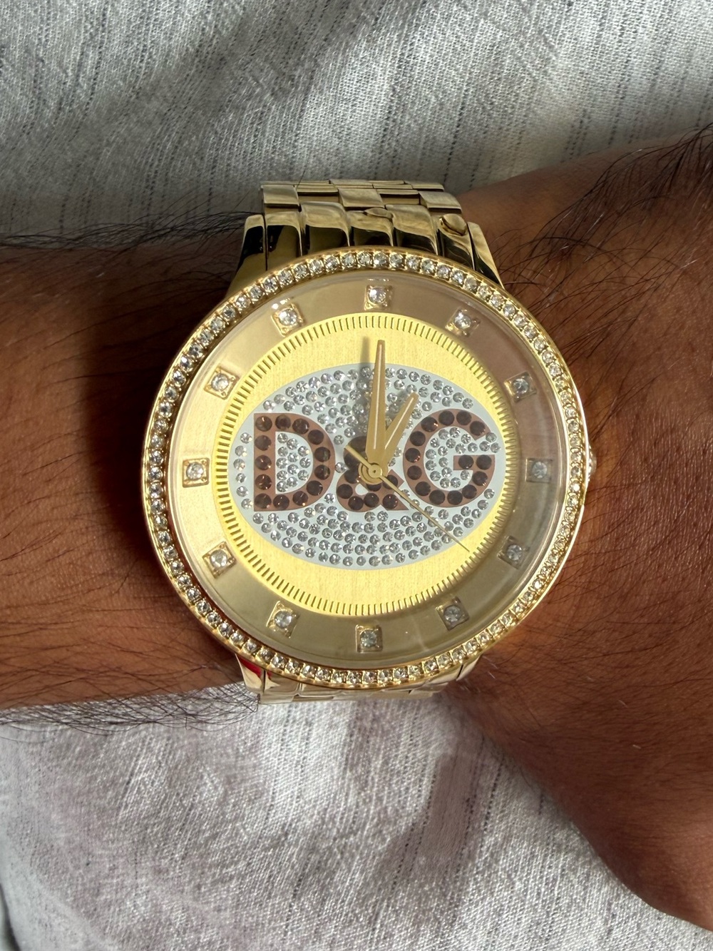 Dolce & Gabbana Gold Swarovski Crystal Watch